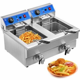 Freidora eléctrica para pescado frito patatas 2x10L