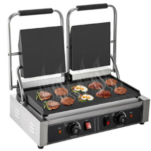 Double electric griddle grill