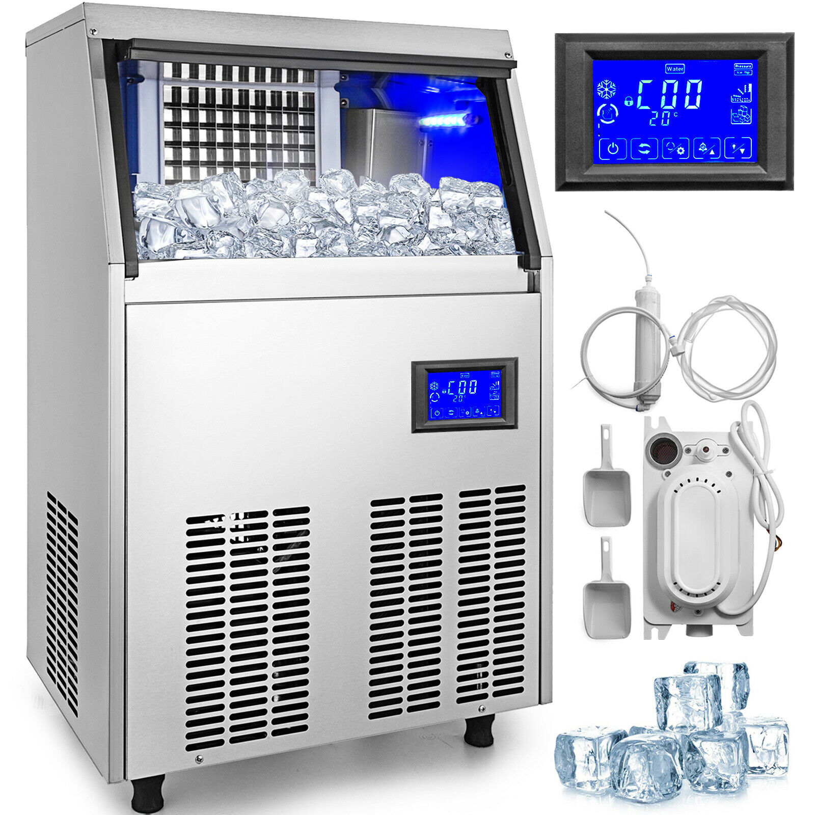 Máquina eléctrica para hacer cubitos de hielo, para casa, bares,  restaurantes y tiendas, 200kg, 300kg, 500kg - AliExpress