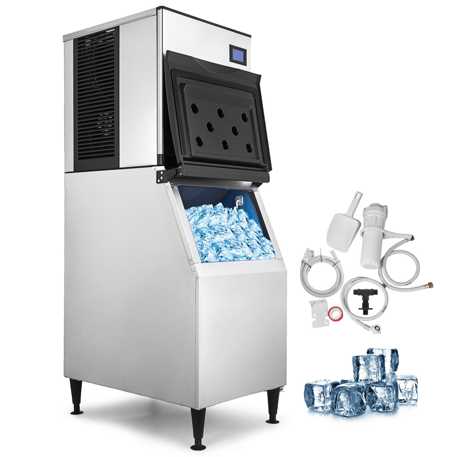 Maxx Ice Self-Contained Ice Machine, 260 lbs, Full Dice Ice Cubes