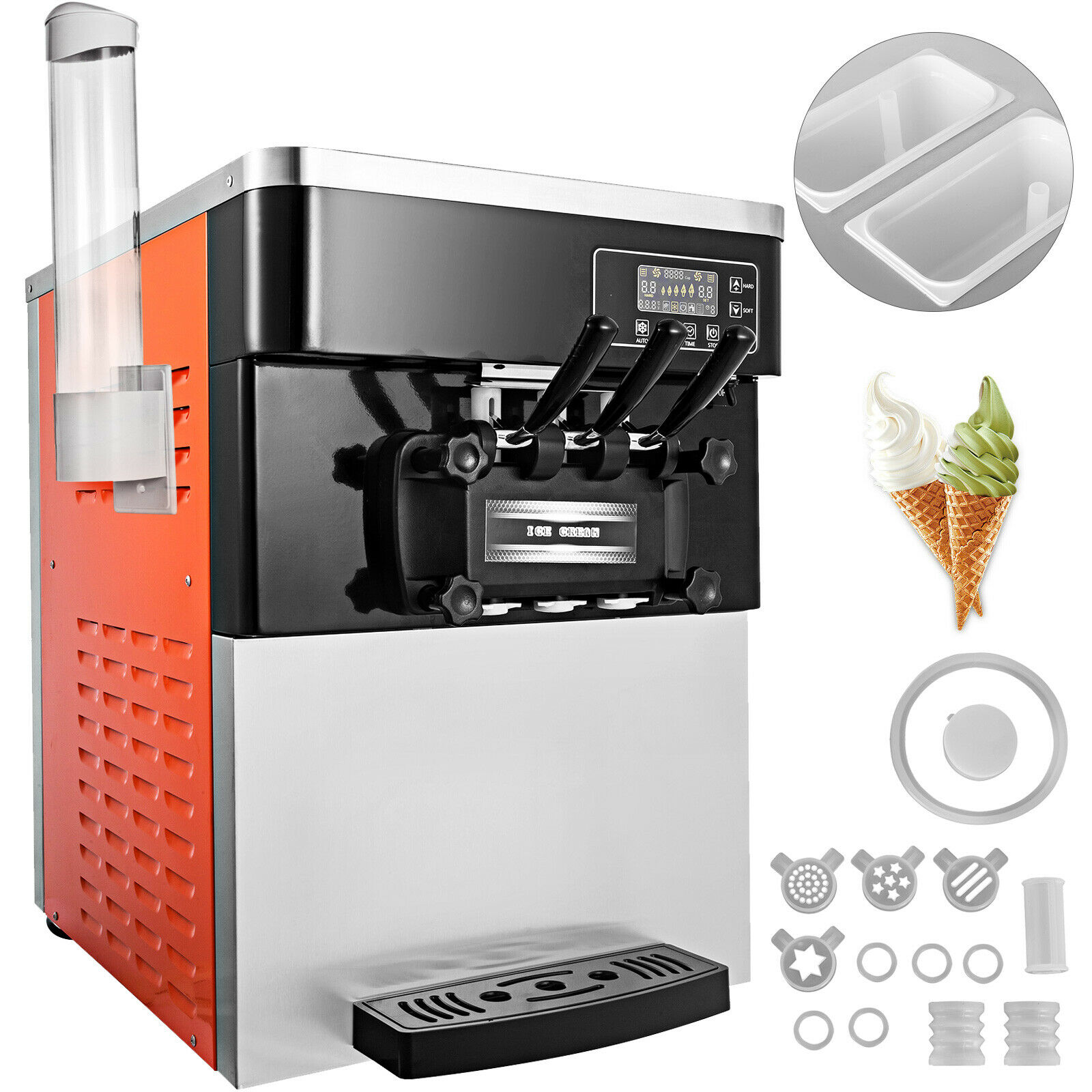 Máquina para hacer helados enrollados, máquina para hacer helados KITCHSTAR  - Máquina de helados para niños - Máquina de helado de frutas congeladas 