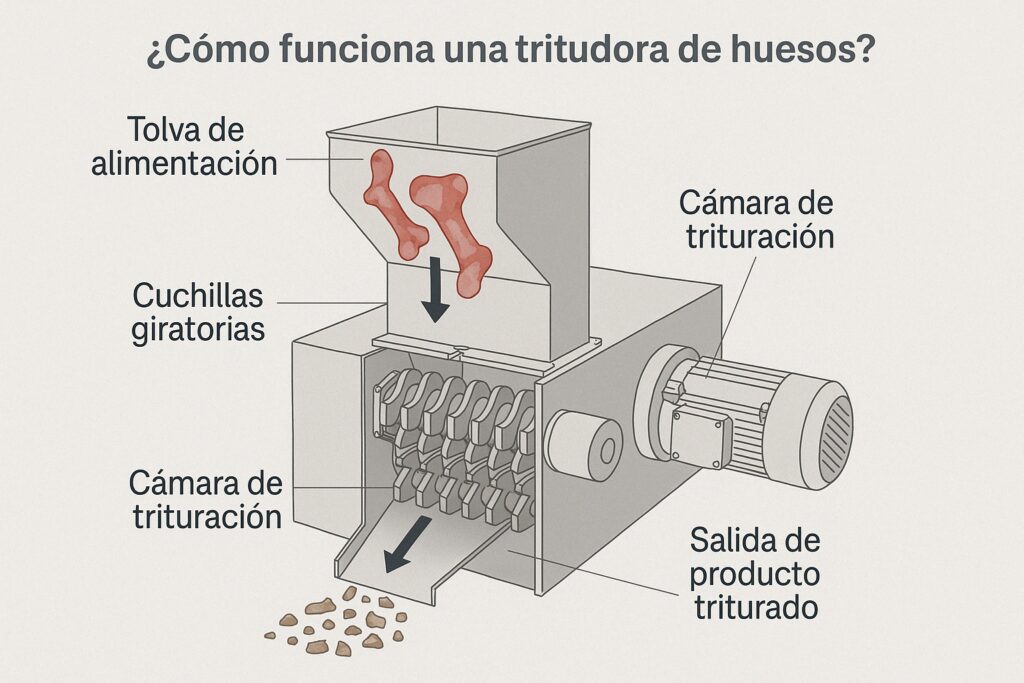 cómo funciona una trituradora de huesos