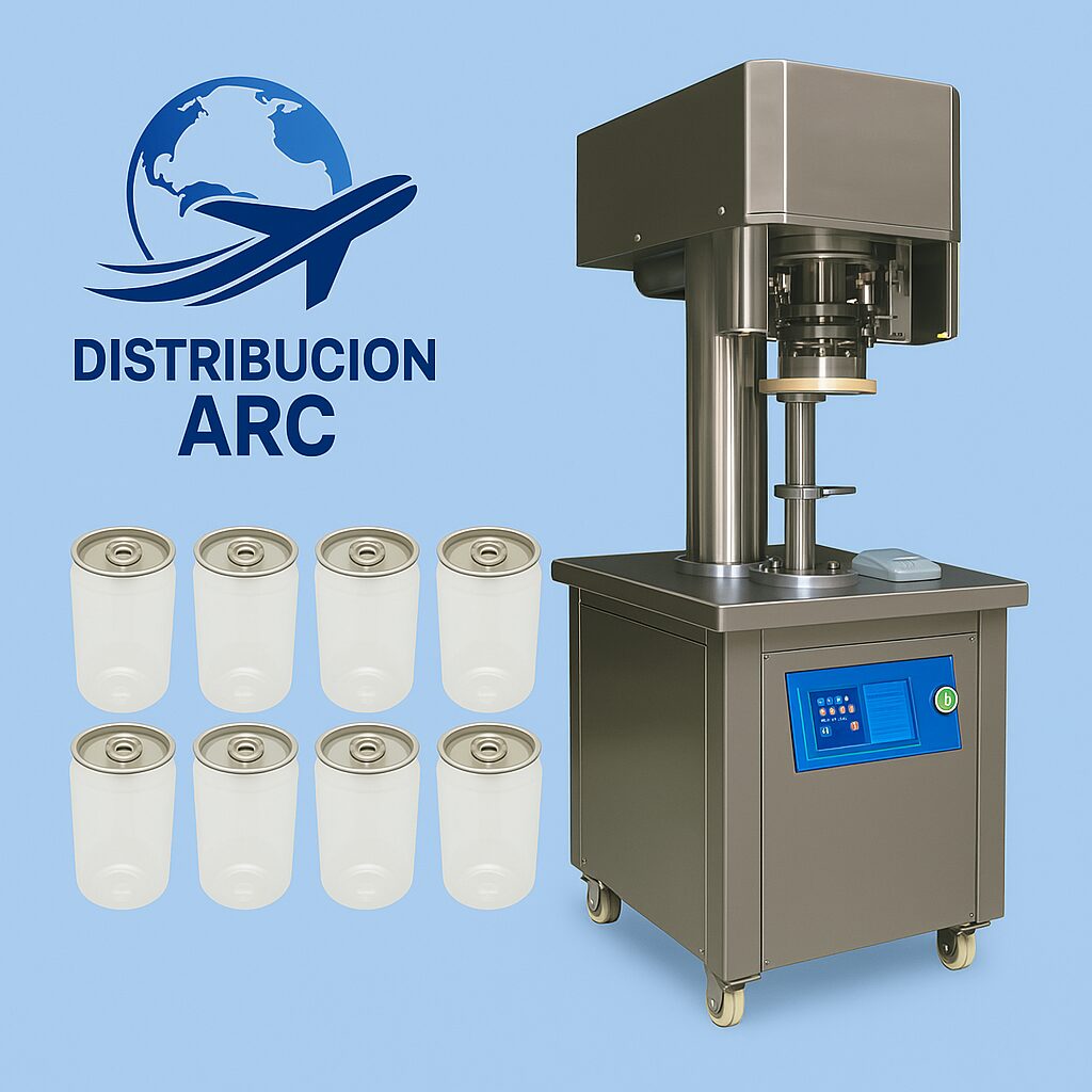 selladora para latas con tapa de aluminio y bote de plastico