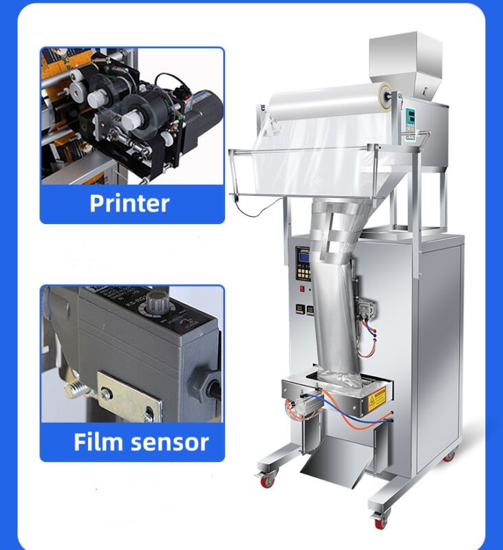 Detalle de la máquina DARZD-720BQ en el envasado de arroz y legumbres