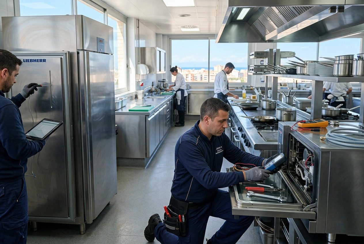 Mantenimiento preventivo en maquinaria de cocina industrial en Castellón