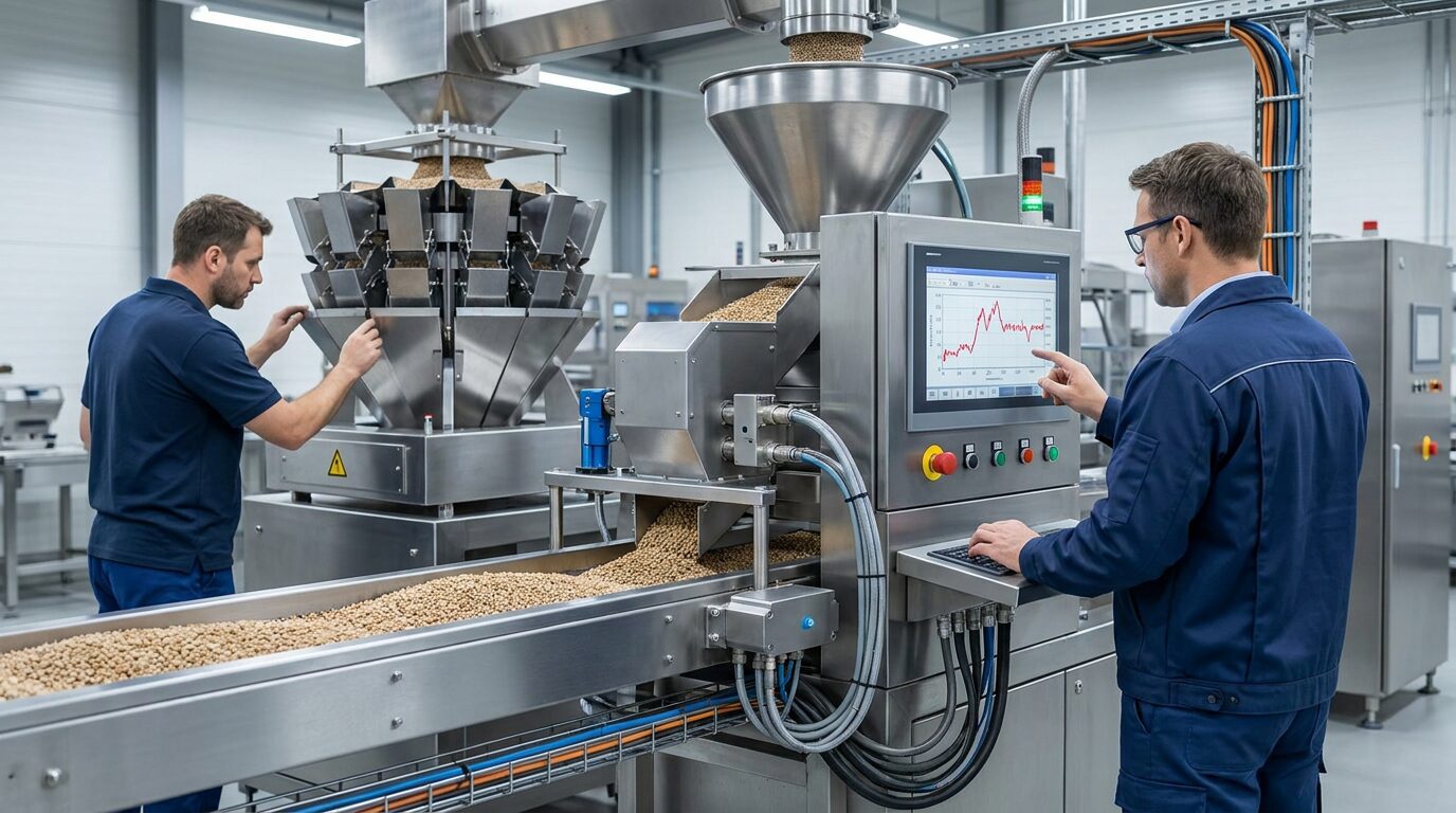 Diagnóstico realista de avería en contadora industrial y pesadora multicabezal