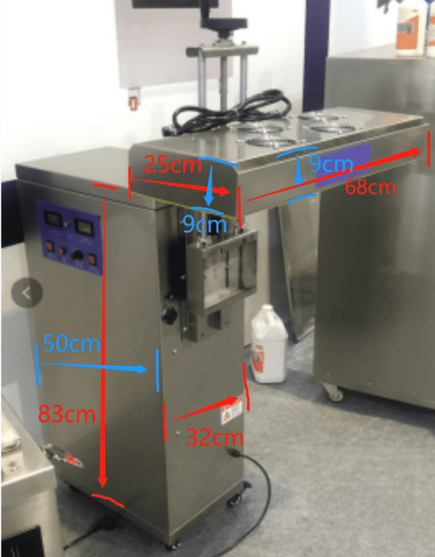 Medidas de la selladora de inducción lineal LAR2100